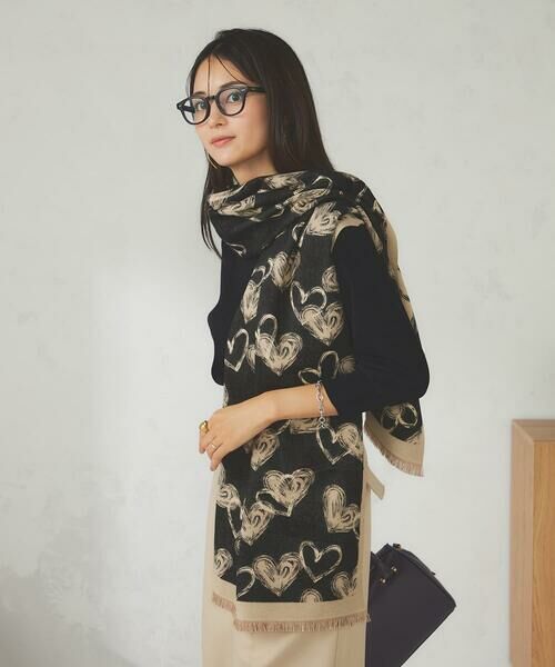 a.v.v / アー・ヴェ・ヴェ マフラー・ショール・スヌード・ストール | ハート柄ジャガード大判ストール | 詳細16