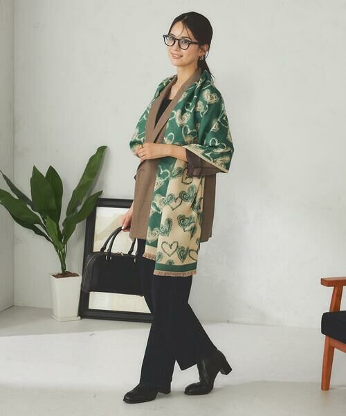 a.v.v / アー・ヴェ・ヴェ マフラー・ショール・スヌード・ストール | ハート柄ジャガード大判ストール | 詳細6