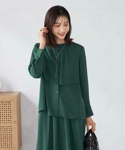 a.v.v / アー・ヴェ・ヴェ シャツ・ブラウス | 【洗える/セットアップ可】ケープ風ブラウス | 詳細1