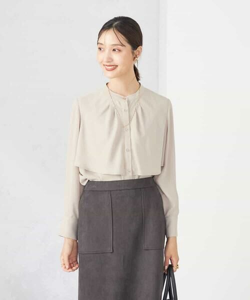 a.v.v / アー・ヴェ・ヴェ シャツ・ブラウス | 【洗える/セットアップ可】ケープ風ブラウス | 詳細10