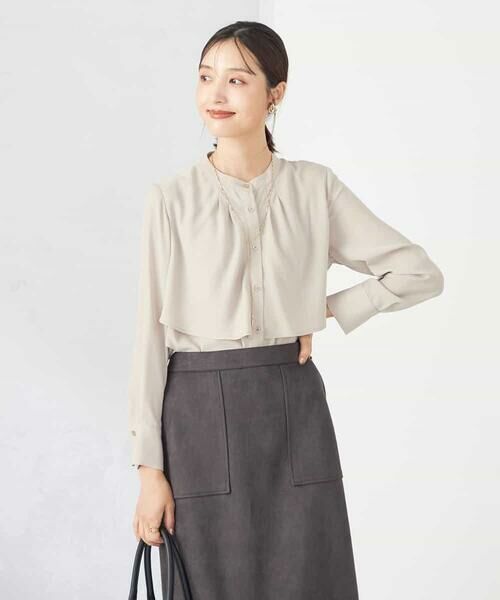 a.v.v / アー・ヴェ・ヴェ シャツ・ブラウス | 【洗える/セットアップ可】ケープ風ブラウス | 詳細11