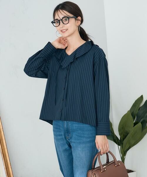 a.v.v / アー・ヴェ・ヴェ シャツ・ブラウス | ラッフルフリルストライプブラウス | 詳細10