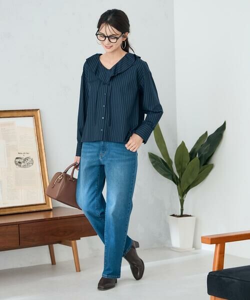 a.v.v / アー・ヴェ・ヴェ シャツ・ブラウス | ラッフルフリルストライプブラウス | 詳細14