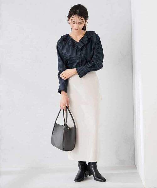 a.v.v / アー・ヴェ・ヴェ シャツ・ブラウス | ラッフルフリルストライプブラウス | 詳細8