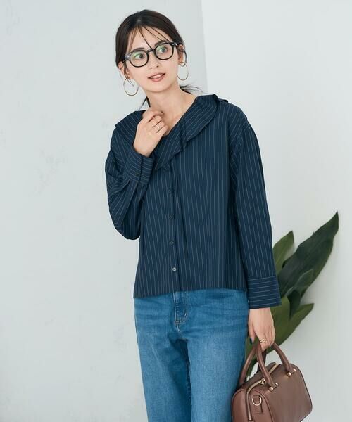 a.v.v / アー・ヴェ・ヴェ シャツ・ブラウス | ラッフルフリルストライプブラウス | 詳細9