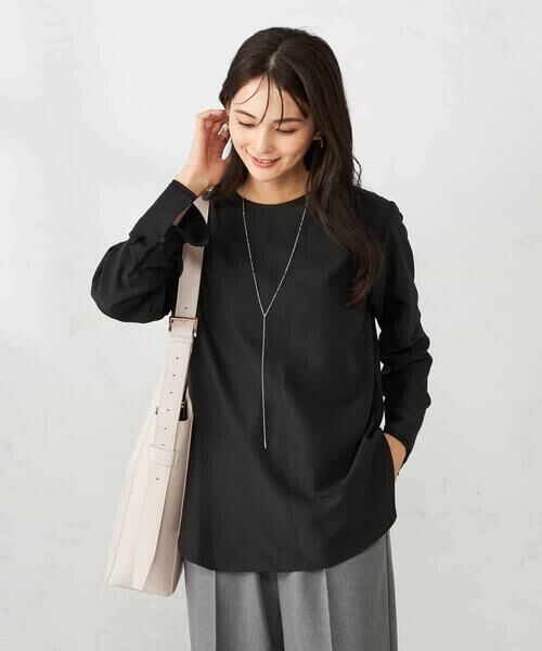 a.v.v / アー・ヴェ・ヴェ シャツ・ブラウス | ノーカラーカフスブラウス(ブラック)