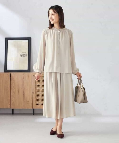 a.v.v / アー・ヴェ・ヴェ シャツ・ブラウス | 【洗える/セットアップ可】バンドカラーブラウス | 詳細1