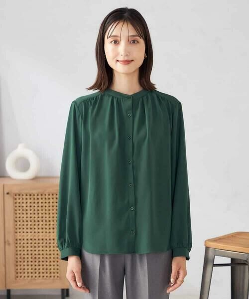 a.v.v / アー・ヴェ・ヴェ シャツ・ブラウス | 【洗える/セットアップ可】バンドカラーブラウス | 詳細17