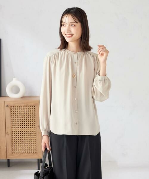 a.v.v / アー・ヴェ・ヴェ シャツ・ブラウス | 【洗える/セットアップ可】バンドカラーブラウス | 詳細4