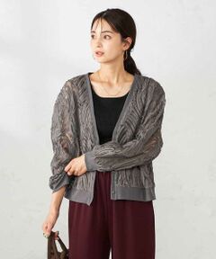 a.v.v / アー・ヴェ・ヴェ カーディガン・ボレロ | コード刺繍チュールカーディガン