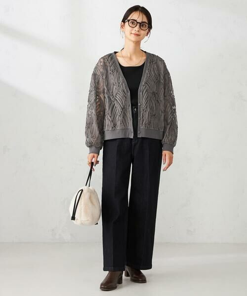 a.v.v / アー・ヴェ・ヴェ カーディガン・ボレロ | コード刺繍チュールカーディガン | 詳細10