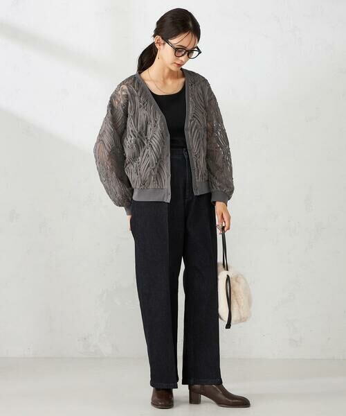 a.v.v / アー・ヴェ・ヴェ カーディガン・ボレロ | コード刺繍チュールカーディガン | 詳細11