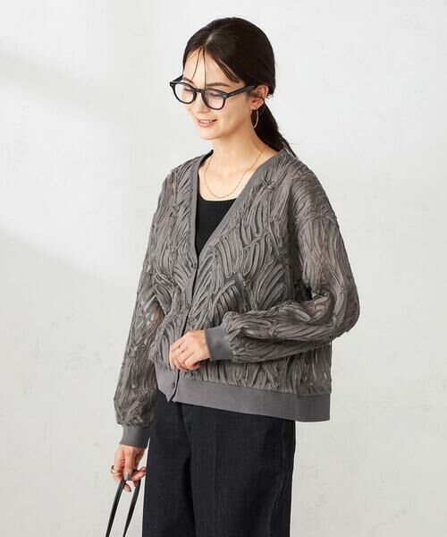 a.v.v / アー・ヴェ・ヴェ カーディガン・ボレロ | コード刺繍チュールカーディガン | 詳細9