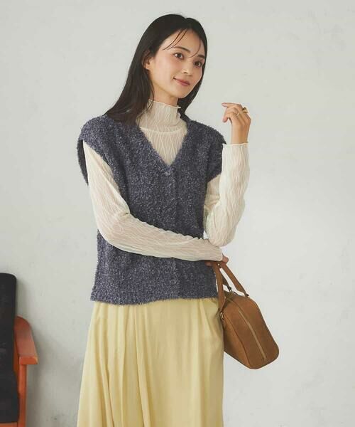 a.v.v / アー・ヴェ・ヴェ ベスト | 【前後2WAY】リボンフェザーヤーンベスト | 詳細13