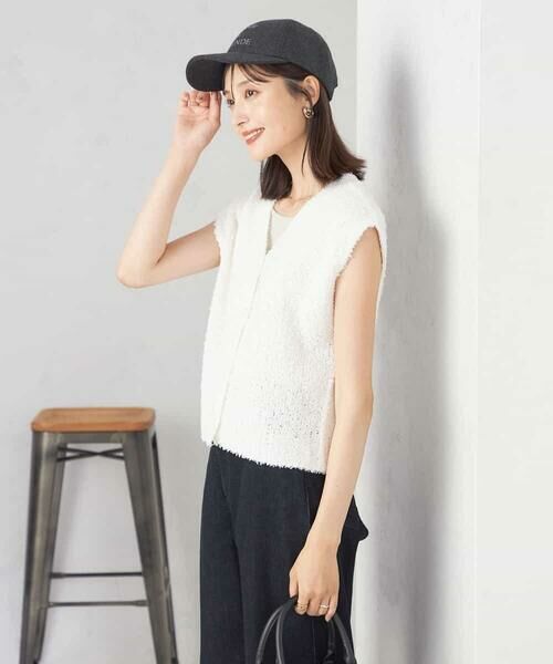 a.v.v / アー・ヴェ・ヴェ ベスト | 【前後2WAY】リボンフェザーヤーンベスト | 詳細4