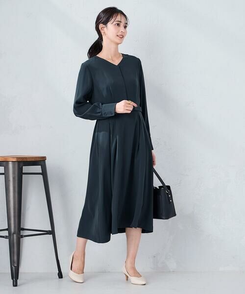 a.v.v / アー・ヴェ・ヴェ ロング・マキシ丈ワンピース | 【洗える】ウエストタックワンピース | 詳細3