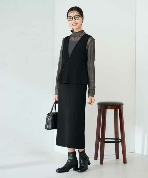 a.v.v / アー・ヴェ・ヴェ ロング・マキシ丈ワンピース | ペプラムドッキングワンピース | 詳細5