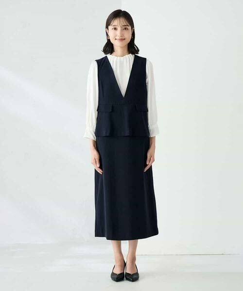 a.v.v / アー・ヴェ・ヴェ ロング・マキシ丈ワンピース | ペプラムドッキングワンピース | 詳細9