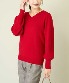a.v.v / アー・ヴェ・ヴェ ニット・セーター | 【洗える】Ｖネックパフスリーブニット/アンサンブル対応