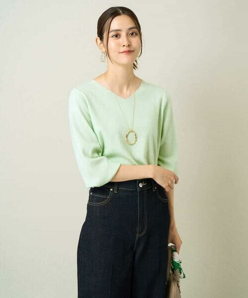 a.v.v / アー・ヴェ・ヴェ ニット・セーター | 【洗える】Vネックパフスリーブニット/アンサンブル対応 | 詳細17