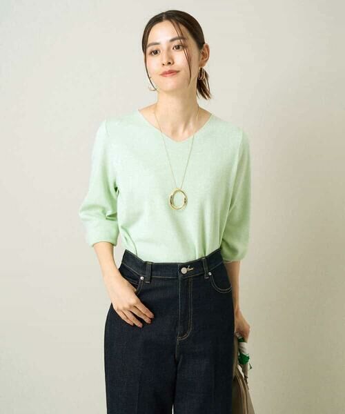 a.v.v / アー・ヴェ・ヴェ ニット・セーター | 【洗える】Vネックパフスリーブニット/アンサンブル対応 | 詳細18