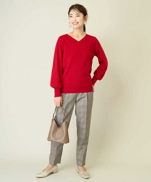 a.v.v / アー・ヴェ・ヴェ ニット・セーター | 【洗える】Vネックパフスリーブニット/アンサンブル対応 | 詳細2