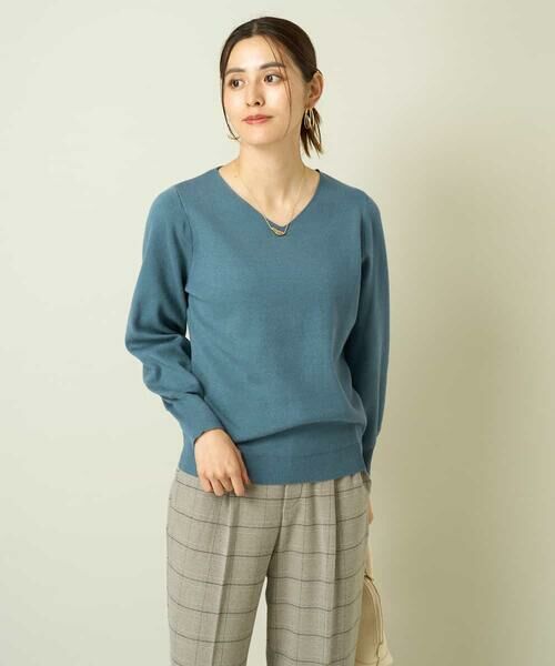 a.v.v / アー・ヴェ・ヴェ ニット・セーター | 【洗える】Vネックパフスリーブニット/アンサンブル対応 | 詳細24