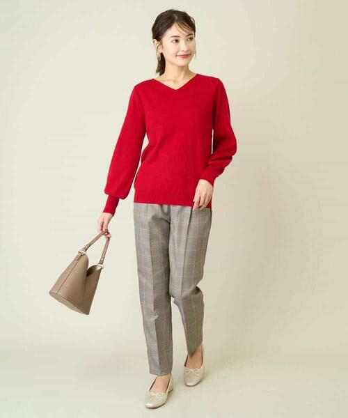 a.v.v / アー・ヴェ・ヴェ ニット・セーター | 【洗える】Vネックパフスリーブニット/アンサンブル対応 | 詳細3