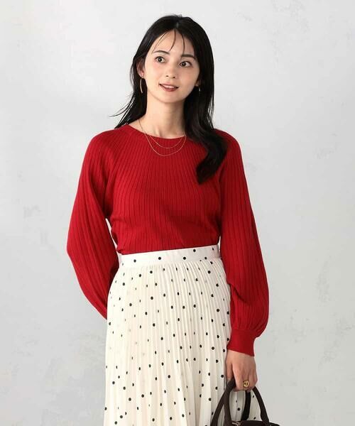 a.v.v/アー・ヴェ・ヴェ 【洗える/雑誌InRed(宝島社)11月号掲載】求心風モックネックニット レッド S a.v.v/アー・ヴェ・ヴェ 【洗える/雑誌InRed(宝島社)11月号掲載】求心風モックネックニット レッド S