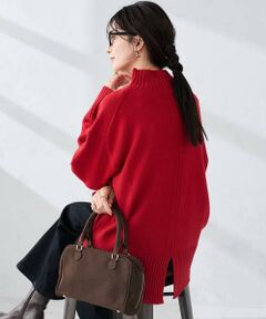 【洗える/静電気が起きにくい/雑誌InRed(宝島社)12月号掲載】バックスリットニット