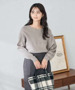 a.v.v / アー・ヴェ・ヴェ ニット・セーター | 【洗える】切替ボートネックチュニックニット