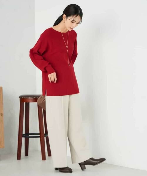 a.v.v / アー・ヴェ・ヴェ ニット・セーター | 【洗える】切替ボートネックチュニックニット | 詳細10