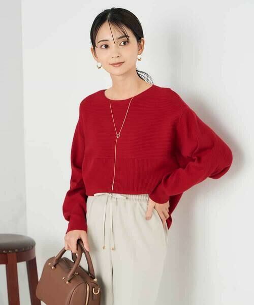 a.v.v / アー・ヴェ・ヴェ ニット・セーター | 【洗える】切替ボートネックチュニックニット | 詳細3