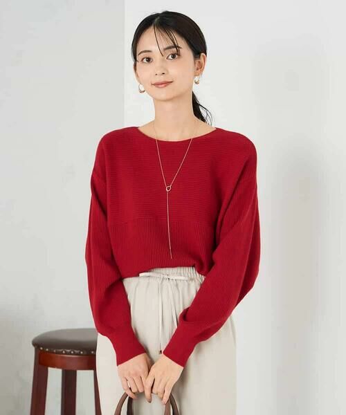 a.v.v / アー・ヴェ・ヴェ ニット・セーター | 【洗える】切替ボートネックチュニックニット | 詳細4