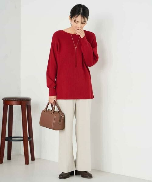 a.v.v / アー・ヴェ・ヴェ ニット・セーター | 【洗える】切替ボートネックチュニックニット | 詳細9