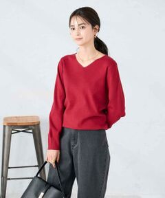 a.v.v / アー・ヴェ・ヴェ ニット・セーター | 【洗える/雑誌InRed(宝島社)11月号掲載】Vネック美ラクるパフスリーブニット