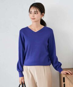 a.v.v / アー・ヴェ・ヴェ ニット・セーター | 【洗える/雑誌InRed(宝島社)11月号掲載】Vネック美ラクるパフスリーブニット