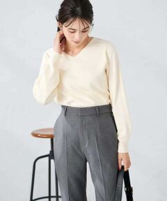 a.v.v / アー・ヴェ・ヴェ ニット・セーター | 【洗える/雑誌InRed(宝島社)11月号掲載】Vネック美ラクるパフスリーブニット