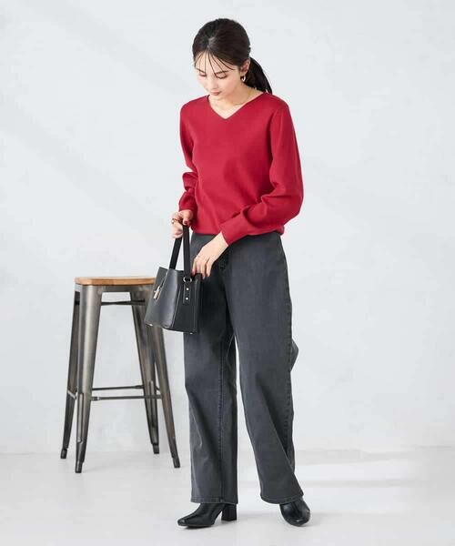 a.v.v / アー・ヴェ・ヴェ ニット・セーター | 【洗える/雑誌InRed(宝島社)11月号掲載】Vネック美ラクるパフスリーブニット | 詳細10