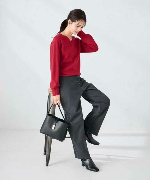 a.v.v / アー・ヴェ・ヴェ ニット・セーター | 【洗える/雑誌InRed(宝島社)11月号掲載】Vネック美ラクるパフスリーブニット | 詳細12