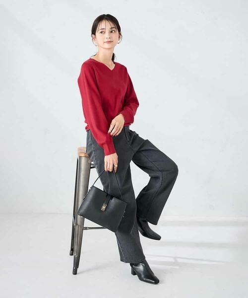 a.v.v / アー・ヴェ・ヴェ ニット・セーター | 【洗える/雑誌InRed(宝島社)11月号掲載】Vネック美ラクるパフスリーブニット | 詳細13