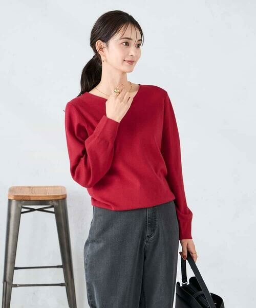 a.v.v / アー・ヴェ・ヴェ ニット・セーター | 【洗える/雑誌InRed(宝島社)11月号掲載】Vネック美ラクるパフスリーブニット | 詳細2