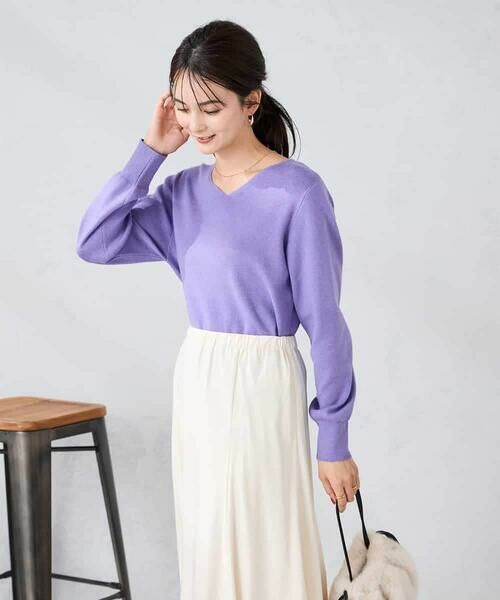 a.v.v / アー・ヴェ・ヴェ ニット・セーター | 【洗える/雑誌InRed(宝島社)11月号掲載】Vネック美ラクるパフスリーブニット | 詳細29