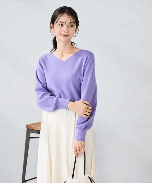 a.v.v / アー・ヴェ・ヴェ ニット・セーター | 【洗える/雑誌InRed(宝島社)11月号掲載】Vネック美ラクるパフスリーブニット | 詳細30
