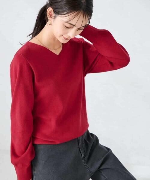 a.v.v / アー・ヴェ・ヴェ ニット・セーター | 【洗える/雑誌InRed(宝島社)11月号掲載】Vネック美ラクるパフスリーブニット | 詳細4