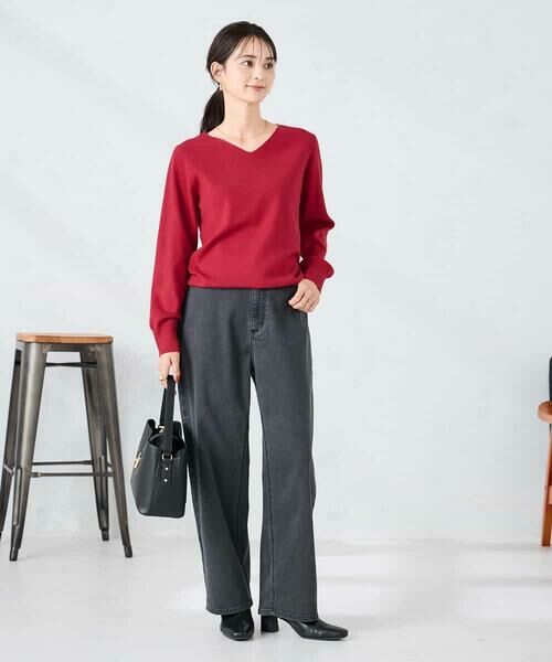 a.v.v / アー・ヴェ・ヴェ ニット・セーター | 【洗える/雑誌InRed(宝島社)11月号掲載】Vネック美ラクるパフスリーブニット | 詳細6