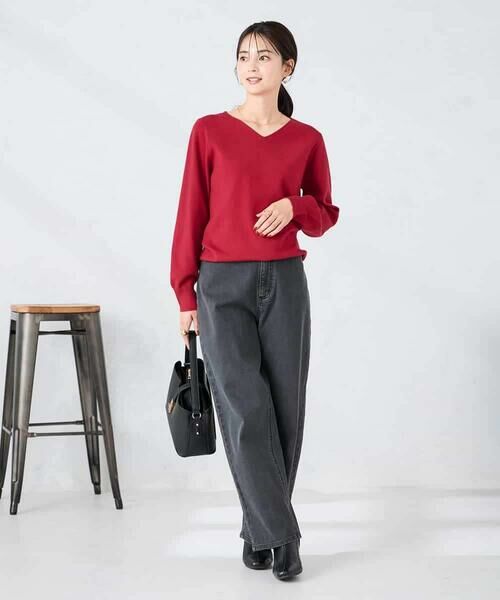 a.v.v / アー・ヴェ・ヴェ ニット・セーター | 【洗える/雑誌InRed(宝島社)11月号掲載】Vネック美ラクるパフスリーブニット | 詳細7