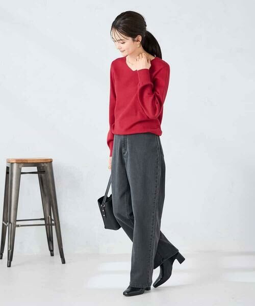 a.v.v / アー・ヴェ・ヴェ ニット・セーター | 【洗える/雑誌InRed(宝島社)11月号掲載】Vネック美ラクるパフスリーブニット | 詳細9
