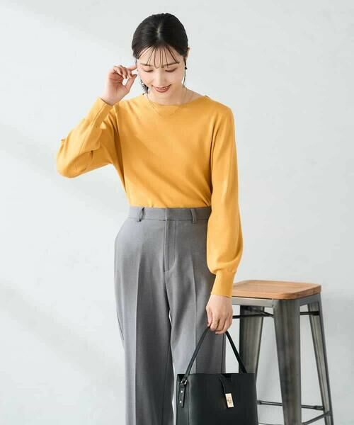 a.v.v / アー・ヴェ・ヴェ ニット・セーター | 【洗える】ボートネック美ラクるパフスリーブニット | 詳細1