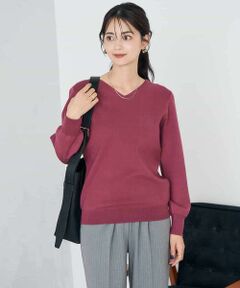a.v.v / アー・ヴェ・ヴェ ニット・セーター | 【洗える】Vネック美ラクるパフスリーブニット【WEB限定】